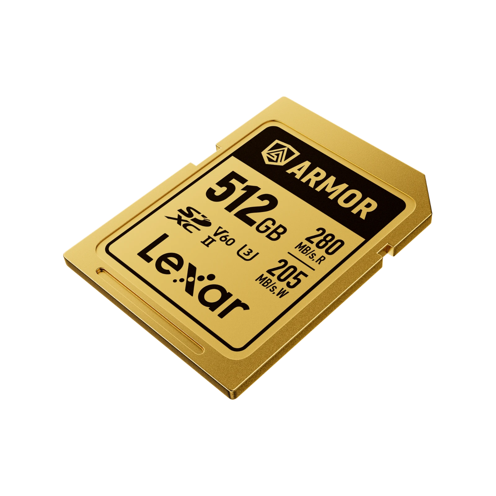 Lexar® ARMOR GOLD SDXC™ UHS-II Card - 512gb side angle