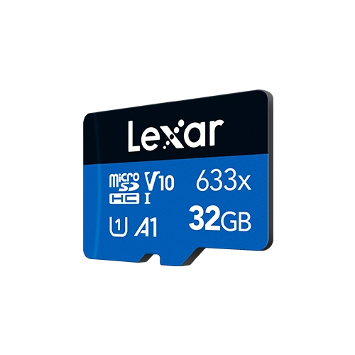 Lexar® High-Performance 633x microSDHC™/microSDXC™ UHS-I Card BLUE Series - 32gb front angle