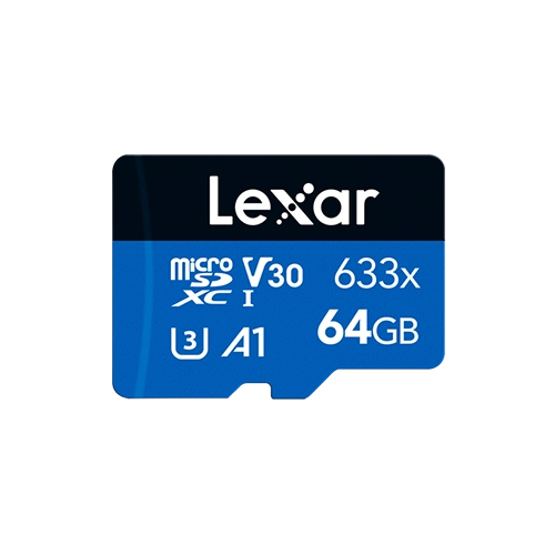 Lexar® High-Performance 633x microSDHC™/microSDXC™ UHS-I Card BLUE Series - 64gb front