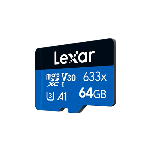 Lexar® High-Performance 633x microSDHC™/microSDXC™ UHS-I Card BLUE Series - 64gb front angle