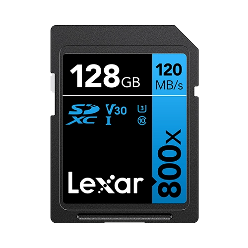 Lexar® High-Performance 800x SDHC™/SDXC™ UHS-I Card BLUE Series front