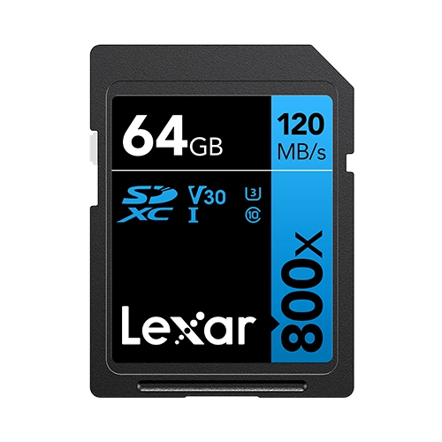 Lexar® High-Performance 800x SDHC™/SDXC™ UHS-I Card BLUE Series - 64gb front