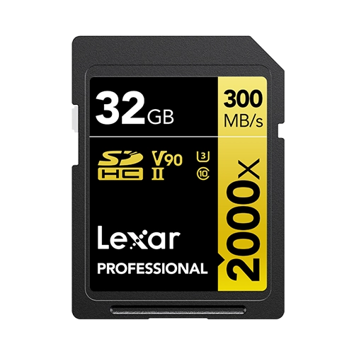 Lexar® Professional 2000x SDHC™/SDXC™ UHS-II Card GOLD Series front