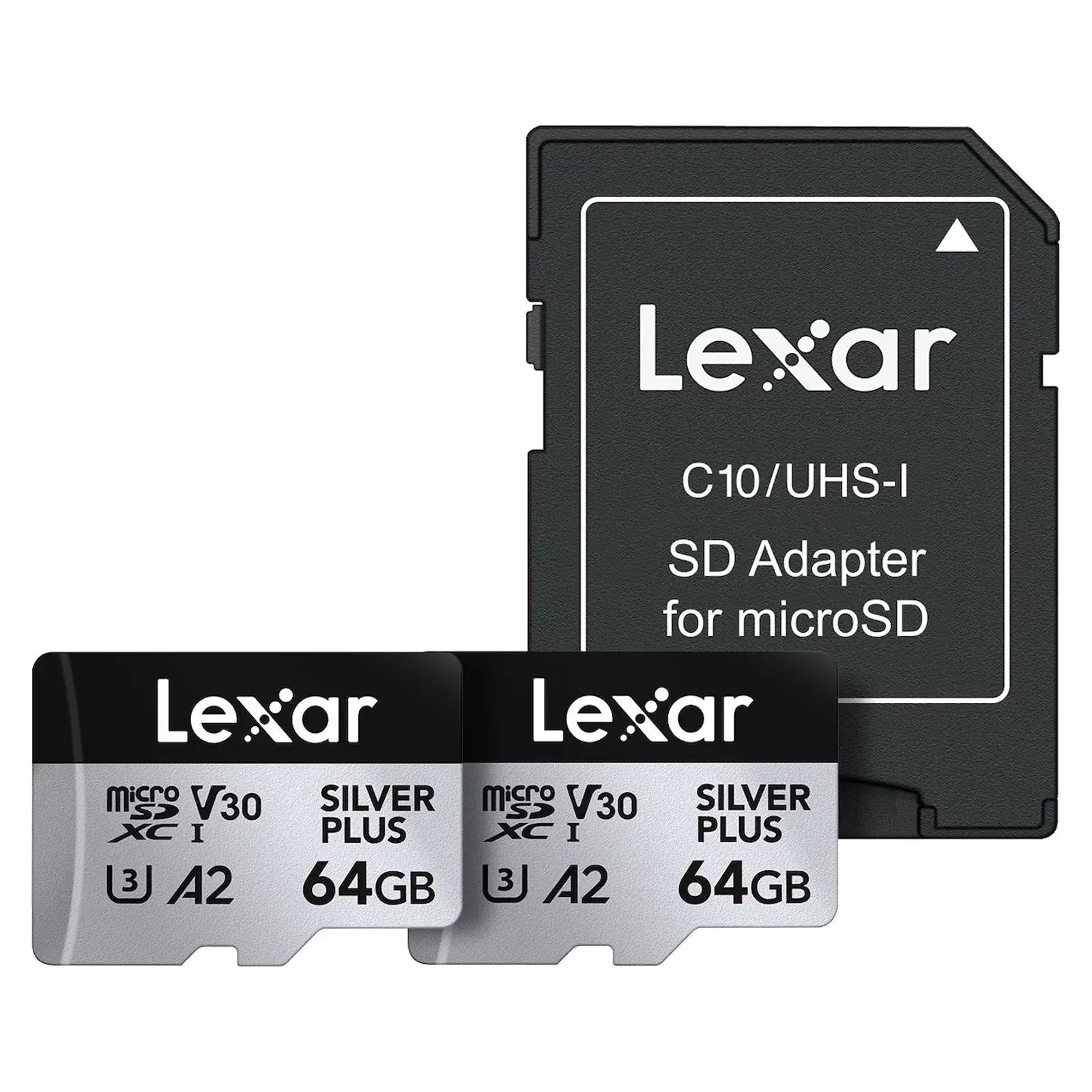 Lexar® Professional Silver Plus microSDXC™ UHS-I Card - 64gb Twin Pack