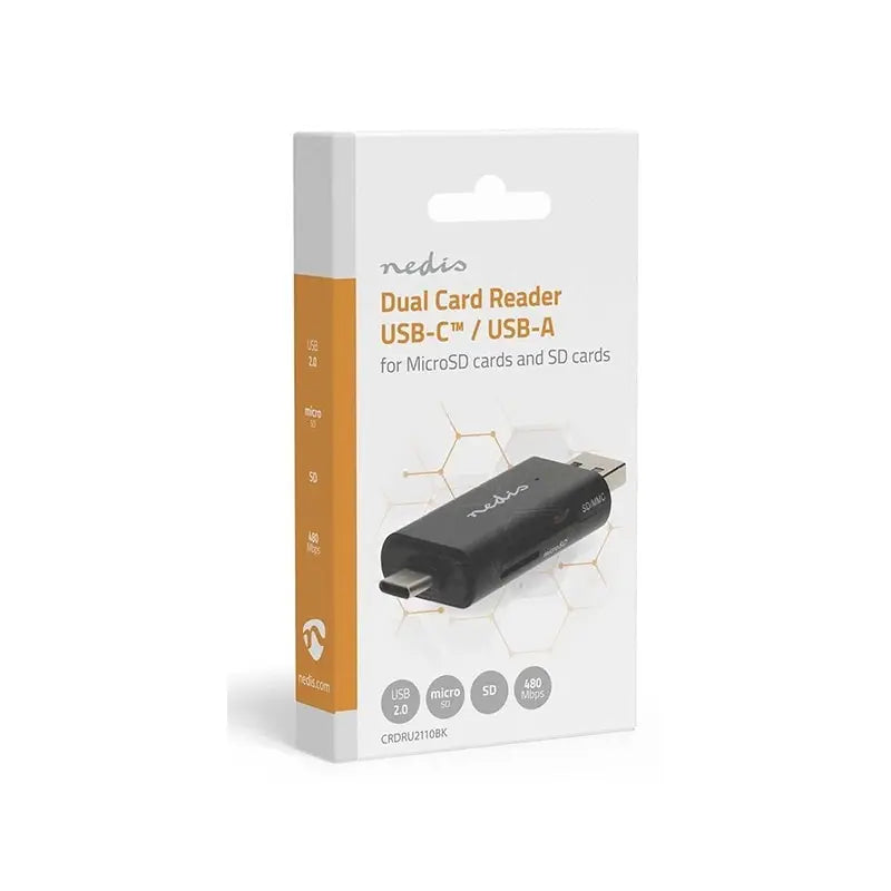 Medit dual card reader packaging with USB-C/USB-A connectors on a white background
