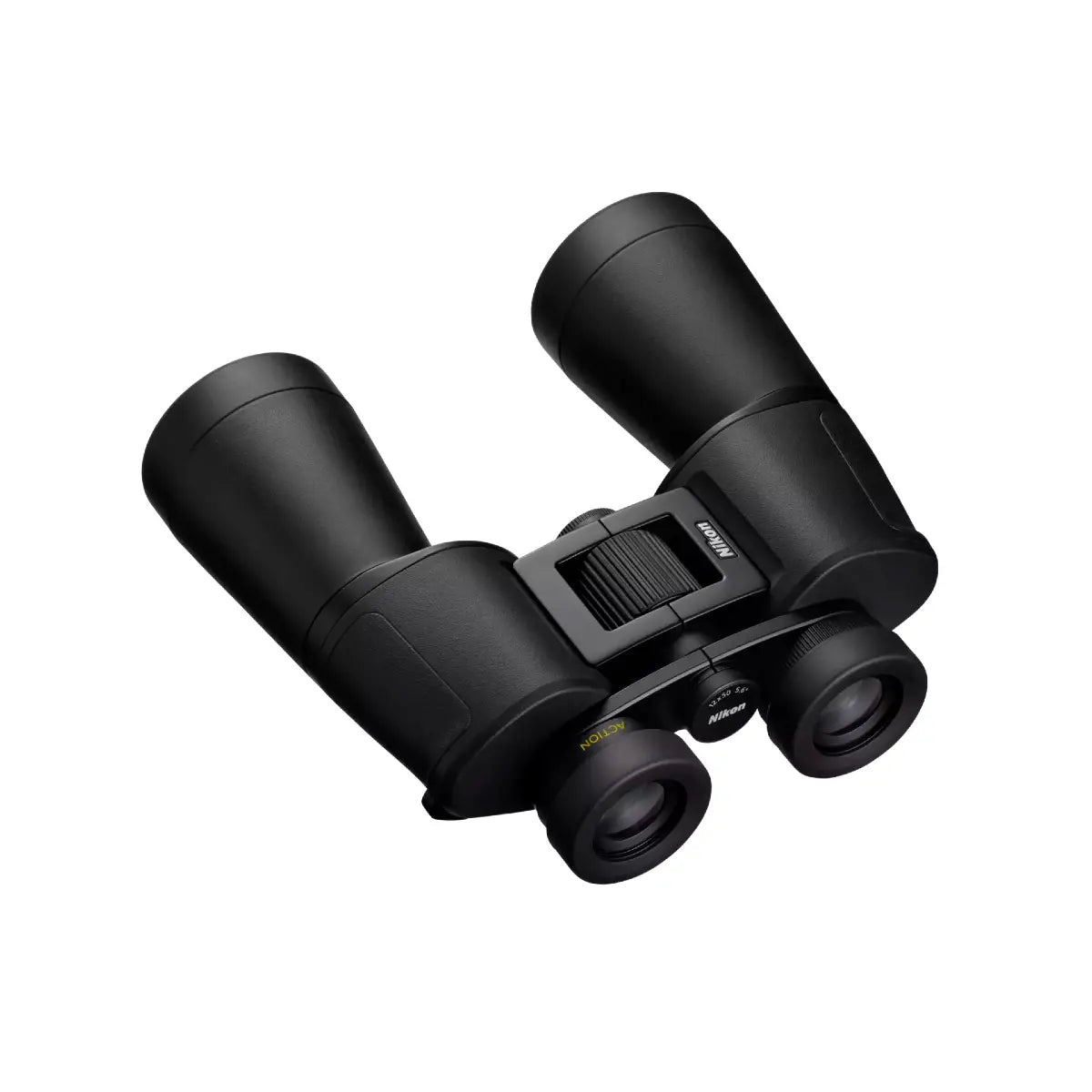 Black binoculars on a white background