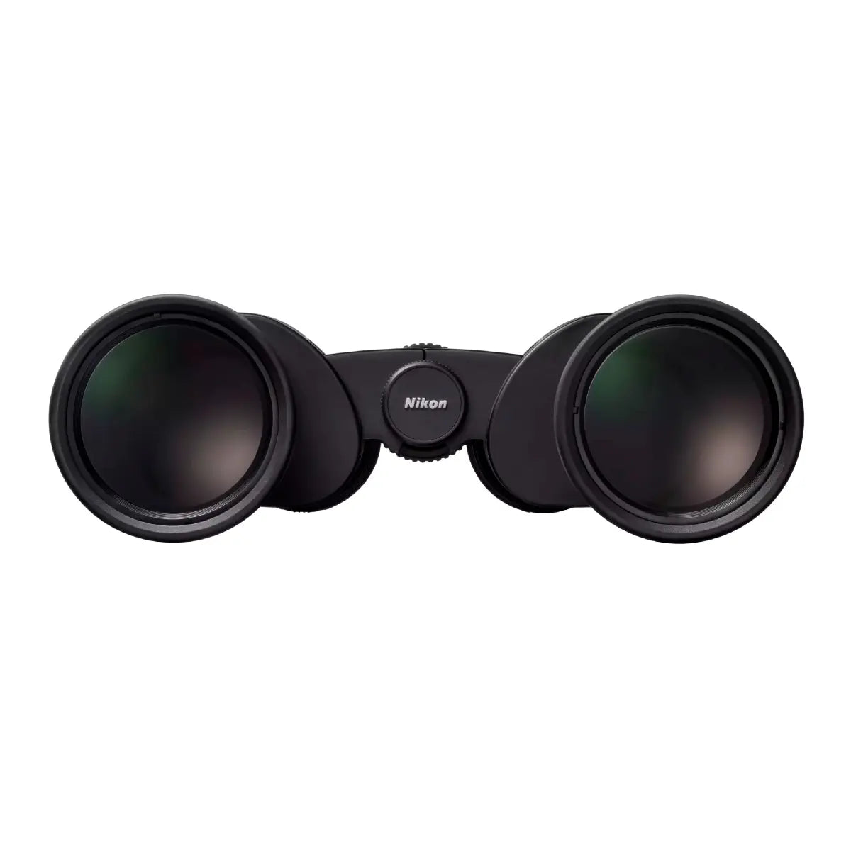 Black binoculars with Nikon logo on a white background