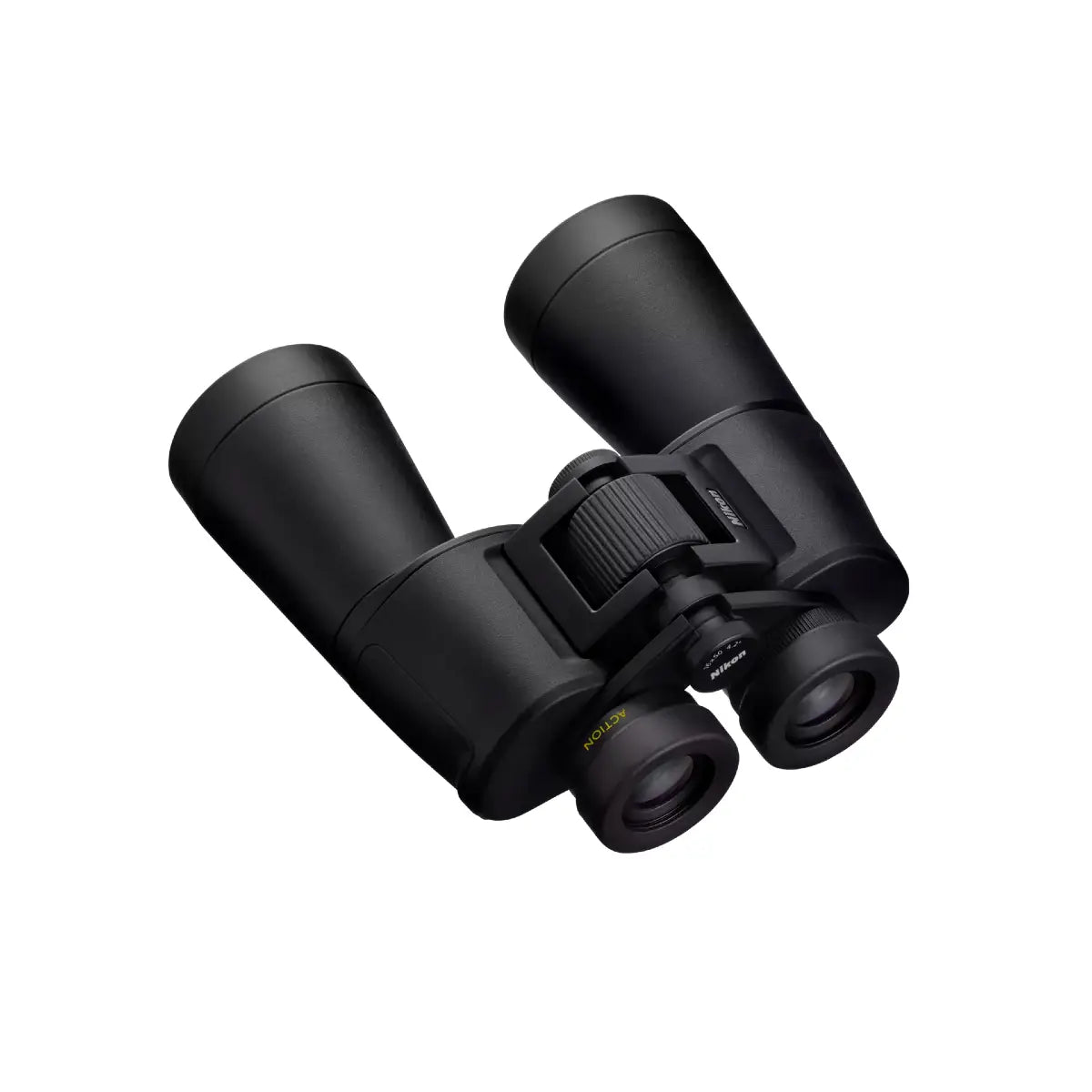 Black binoculars on a white background