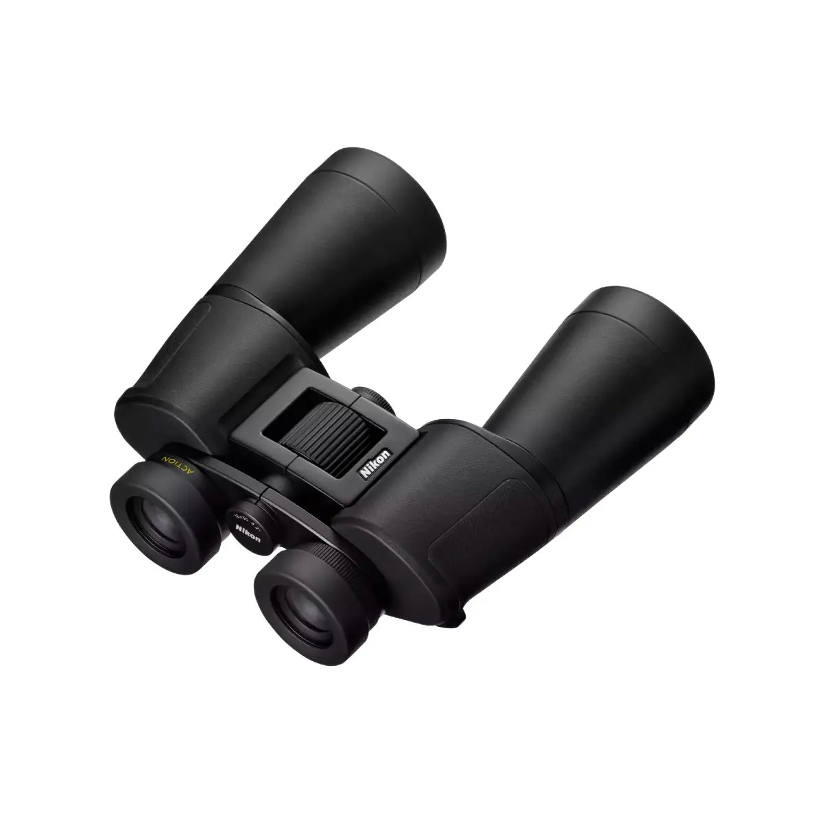 Black binoculars on a white background