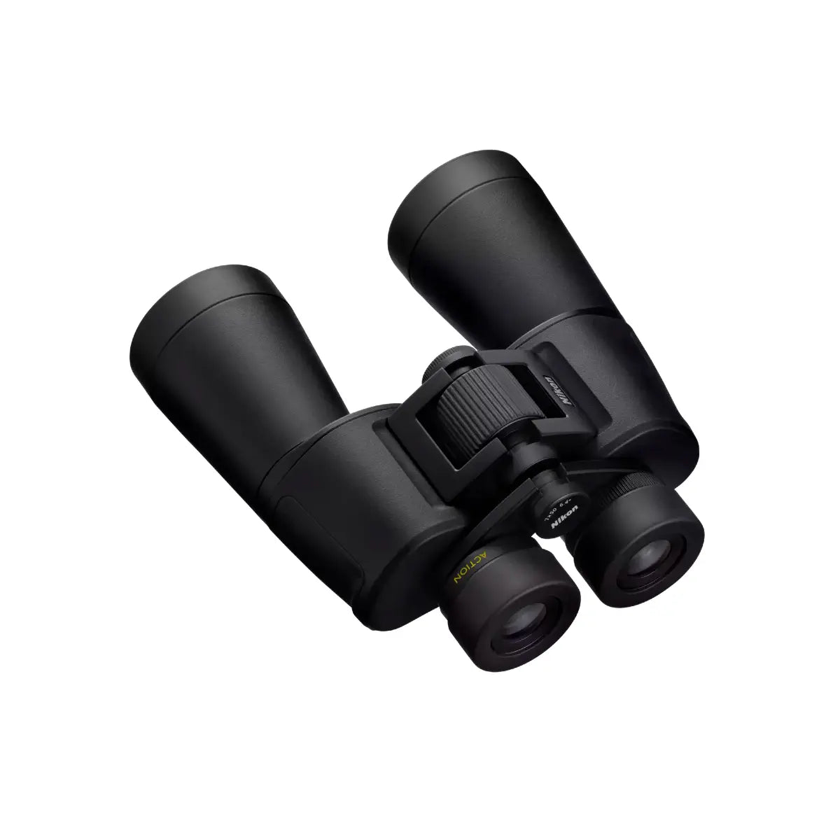 Black binoculars on a white background