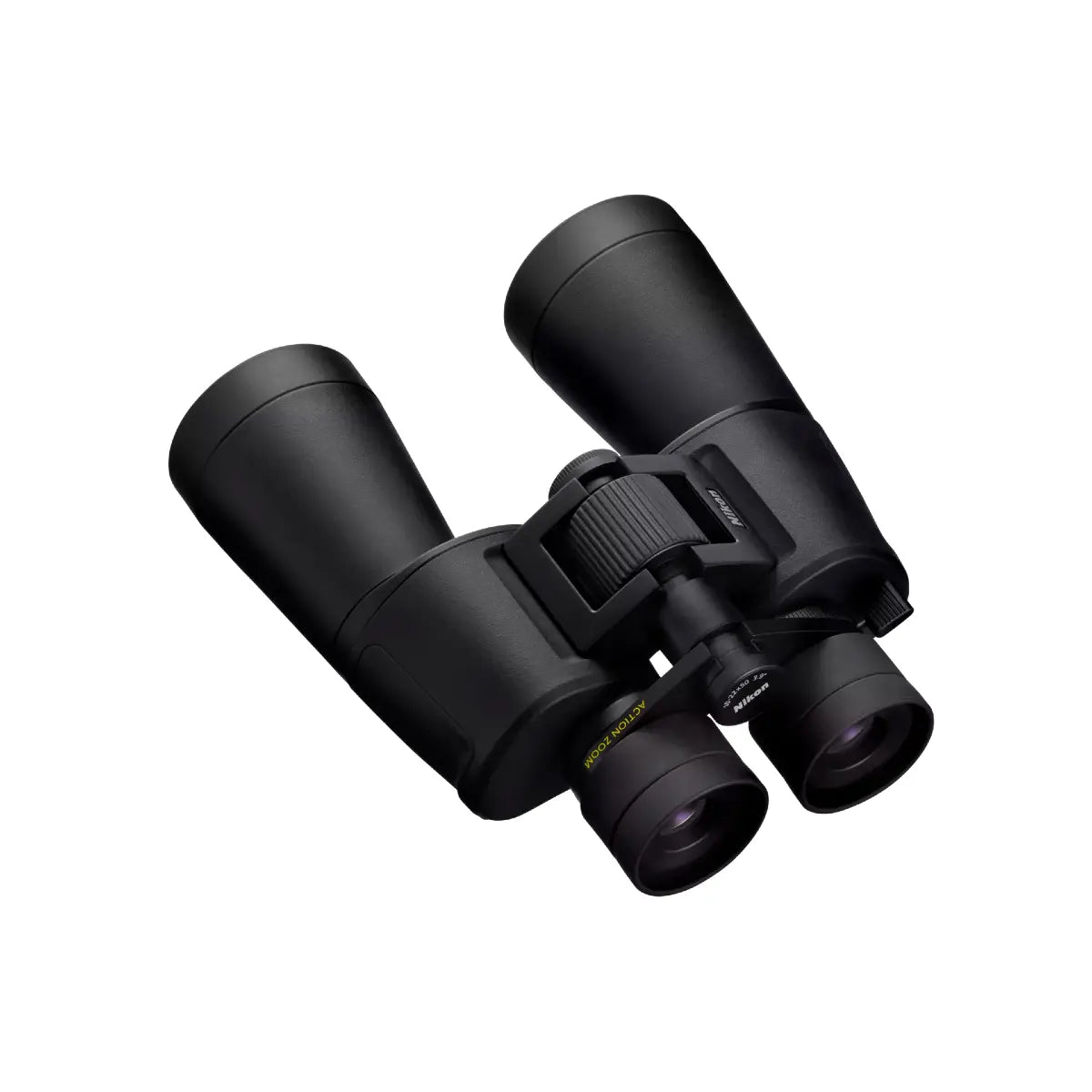 Black binoculars on a white background