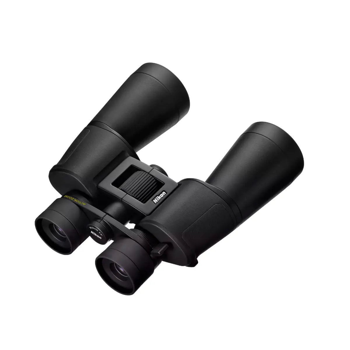 Black binoculars on a white background