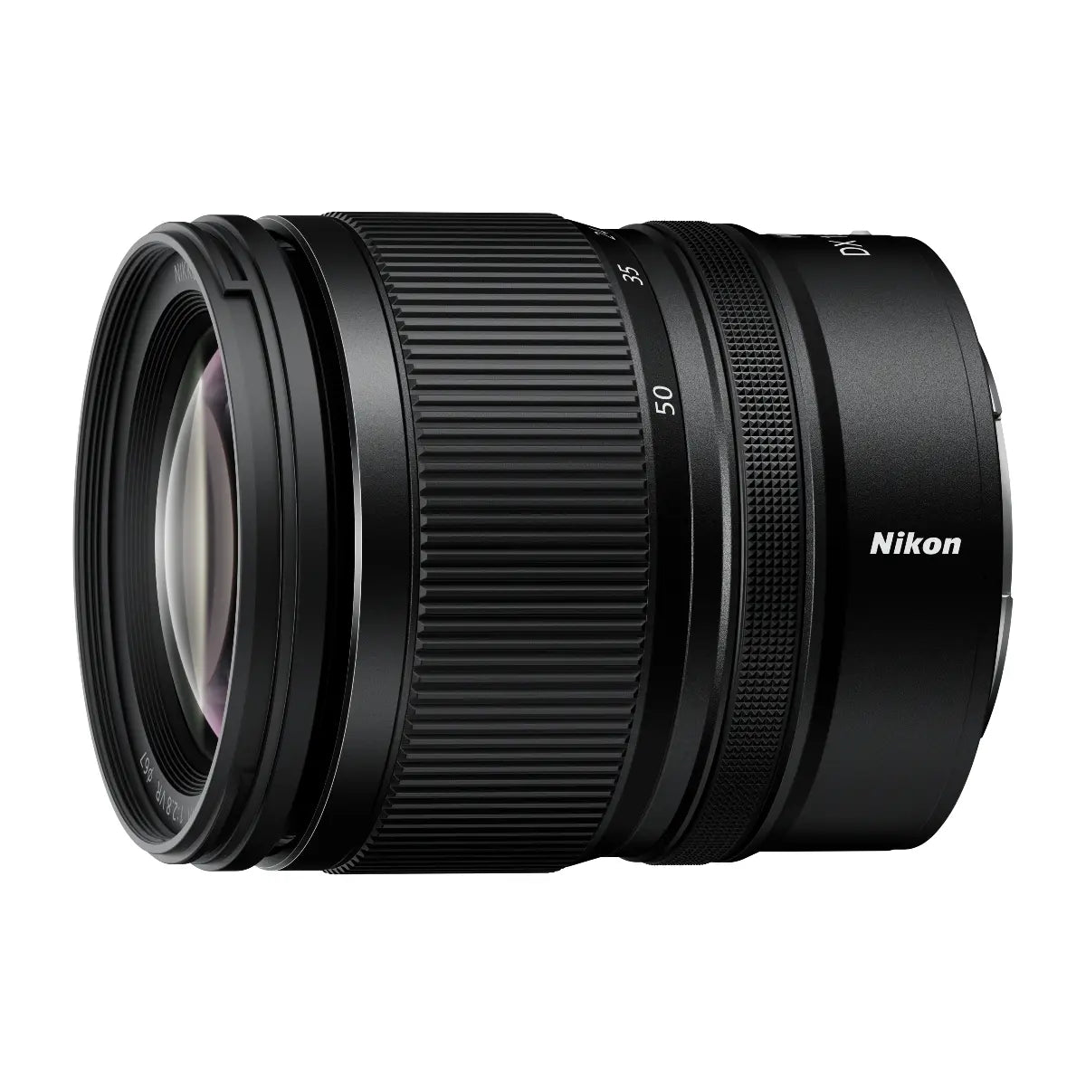 Nikon camera lens on a white background