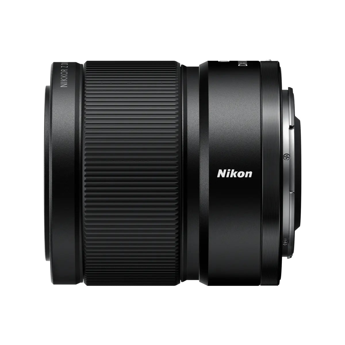 Nikon camera lens on a white background