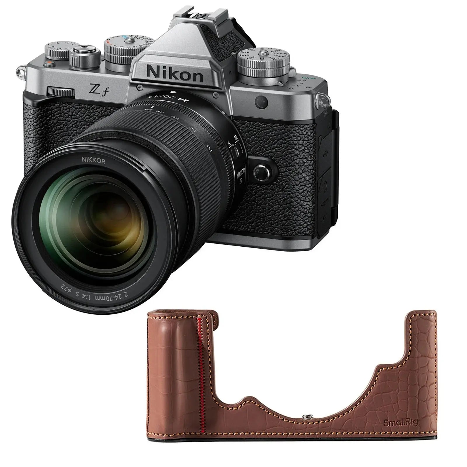 Nikon Zf Digital Camera with 24-70mm Lens with Smallrig Leather Case - Silver