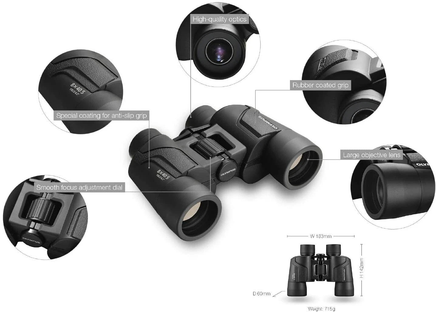 Clearance OM SYSTEMS Binocular 8x40 S