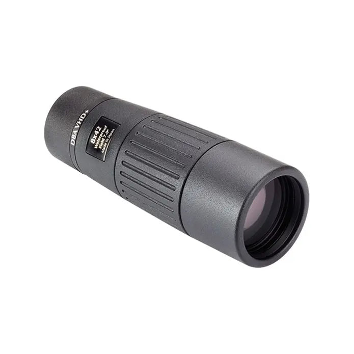Black monocular telescope on a white background