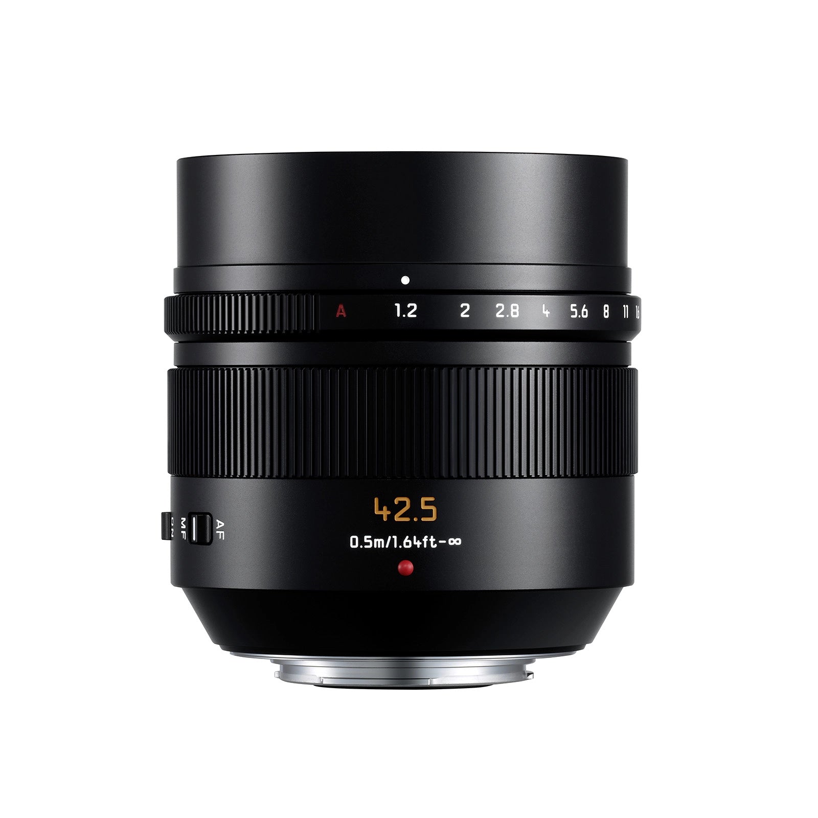 Panasonic 42.5mm f1.2 ASPH Leica DG Nocticron OIS Micro Four Thirds Lens top angle 2