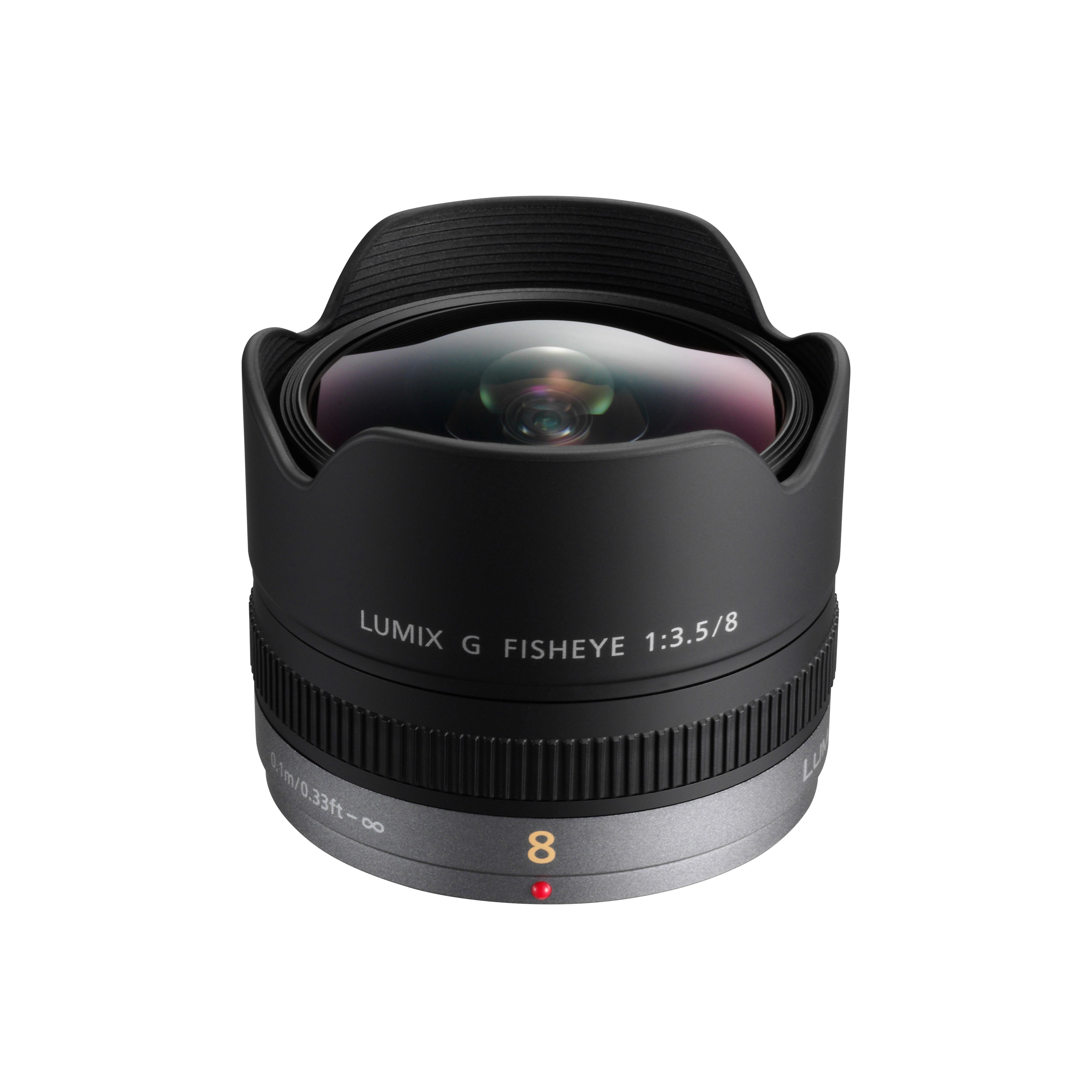 Panasonic 8MM F3.5 Lumix G Fisheye lens top angle