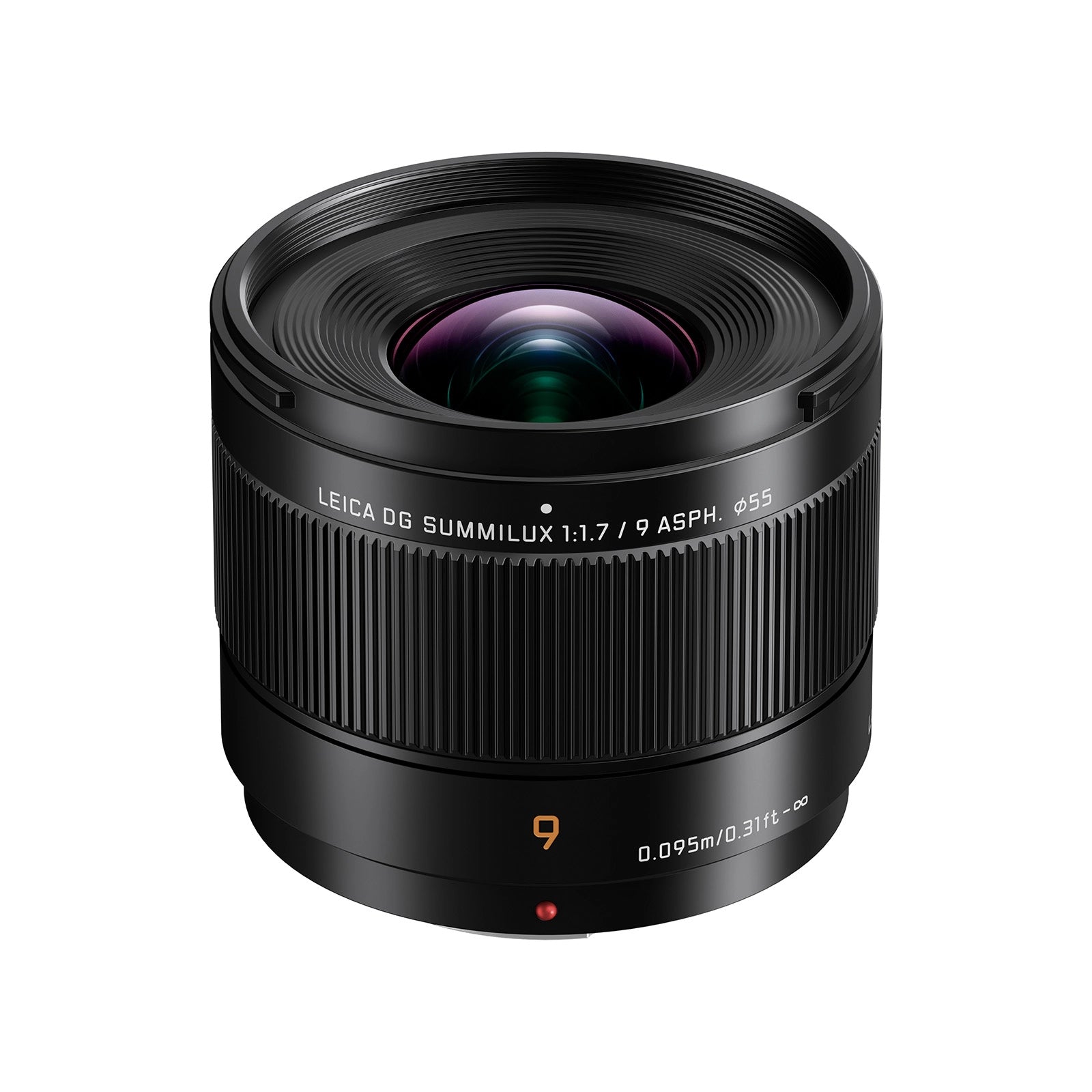 Panasonic 9mm F1.7 ASPH Leica DG Summilux Lens top angle