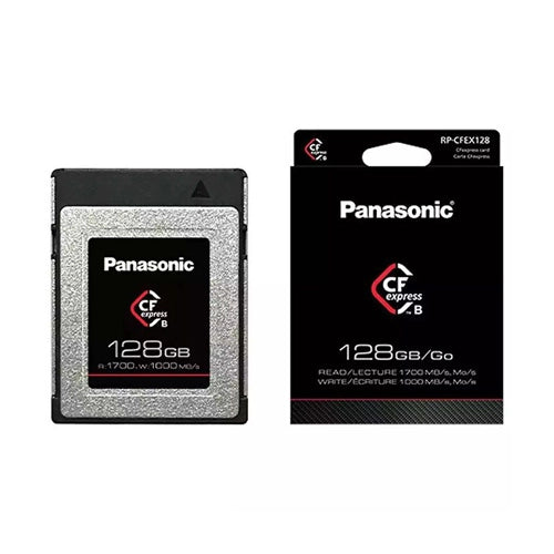 Panasonic CFexpress Type B Memory Card - 128GB (RPCFEX128) front angle 2