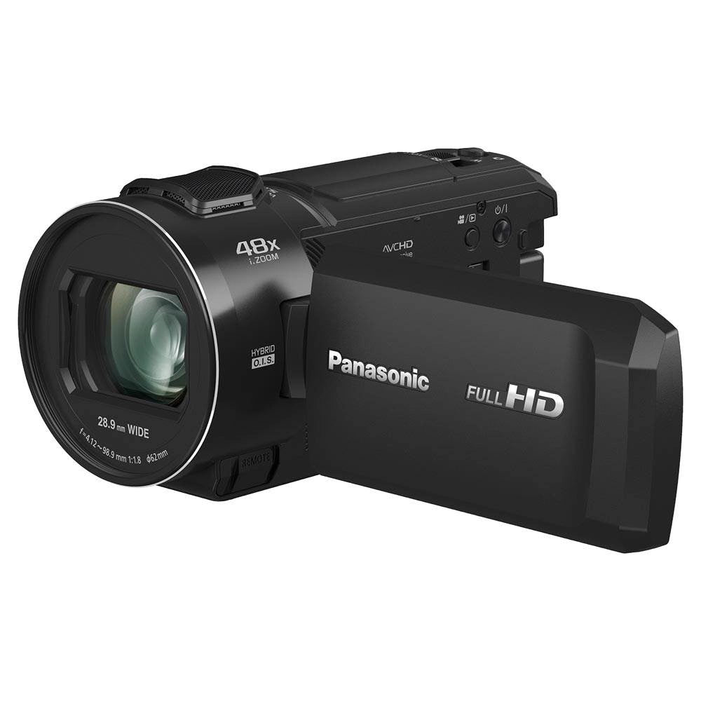 Panasonic HC-V900E-K HD Camcorder front side with screen open