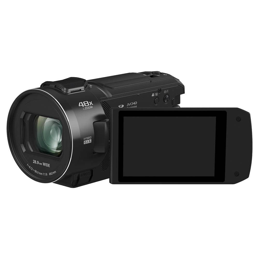 Panasonic HC-V900E-K HD Camcorder front side with screen rotated