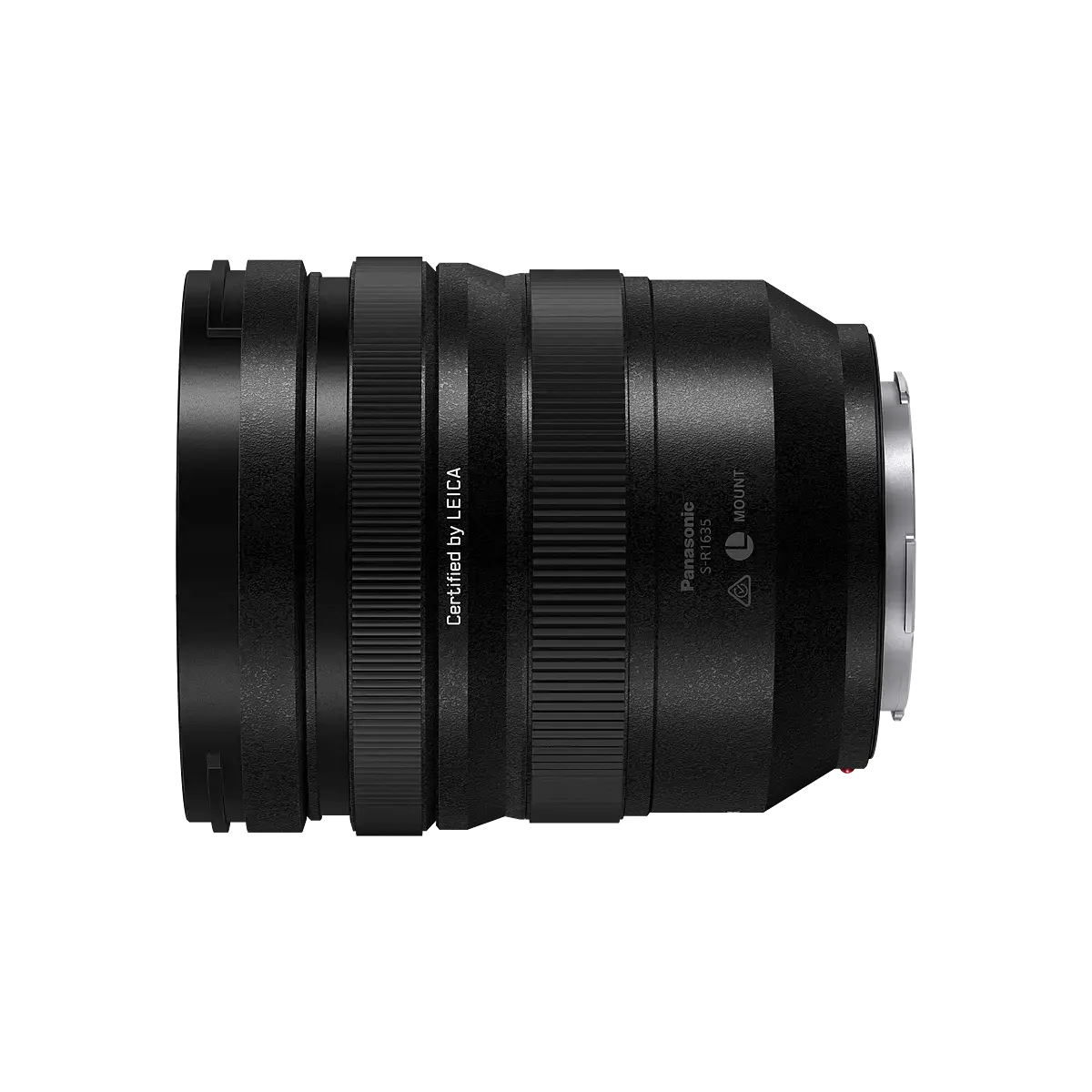 Camera lens with 'Certified by Leica' on a white background