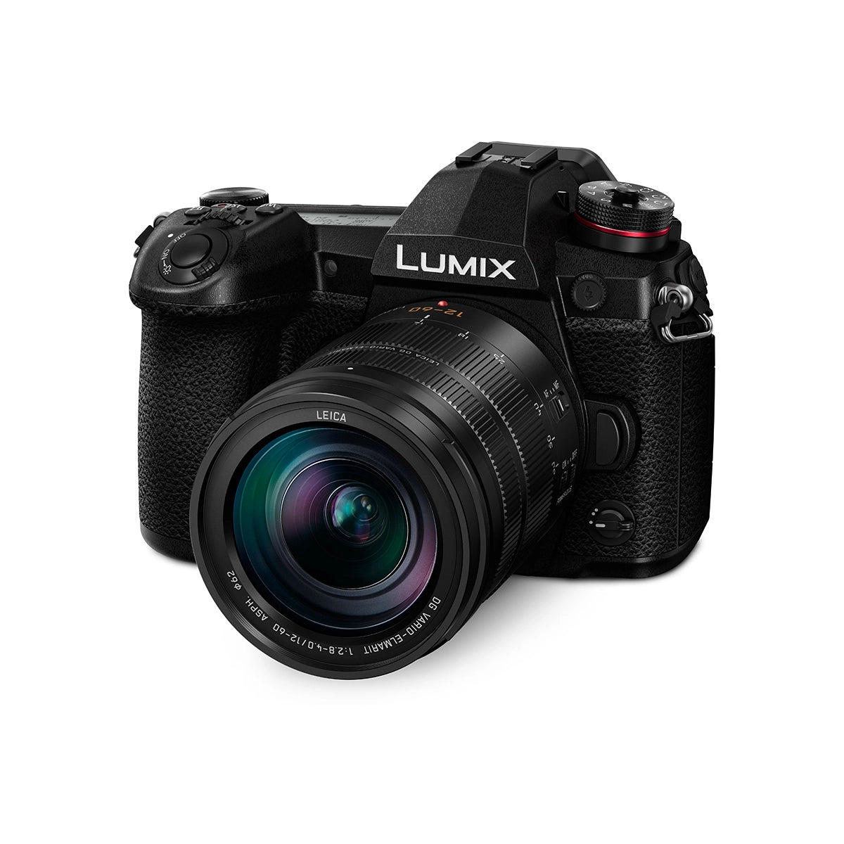 Panasonic Lumix DC-G9 Digital Camera + Leica 12-60mm Lens front angle 2