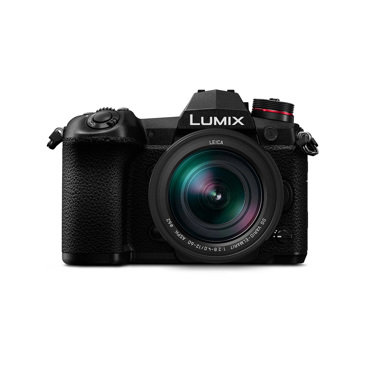 Panasonic Lumix DC-G9 Digital Camera + Leica 12-60mm Lens front angle