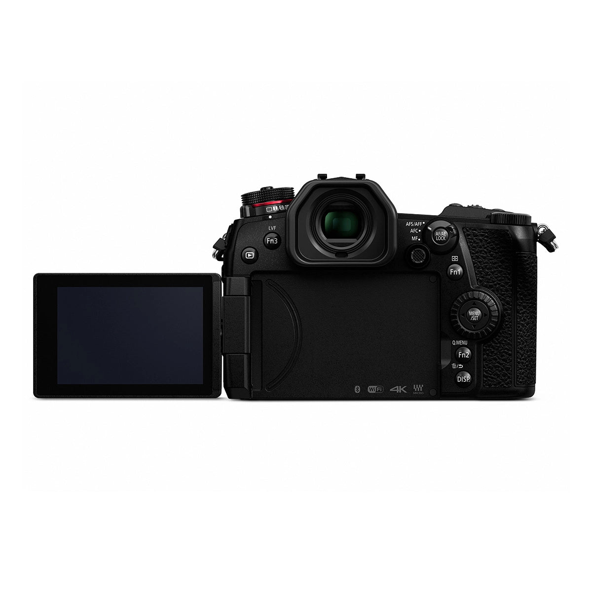 Panasonic Lumix DC-G9 Digital Camera + Leica 12-60mm Lens back angle with screen rotated