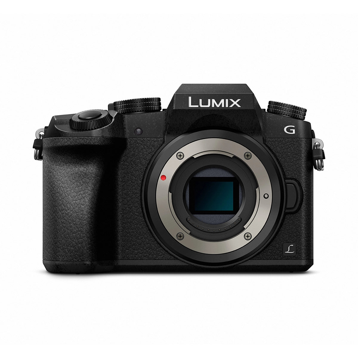 Panasonic Lumix DMC-G7K Camera with 14-42mm Lens Black front angle with lens removed