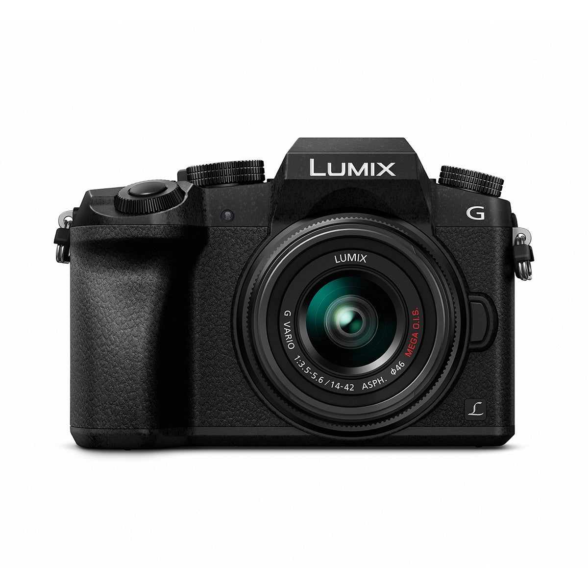 Panasonic Lumix DMC-G7K Camera with 14-42mm Lens Black front angle