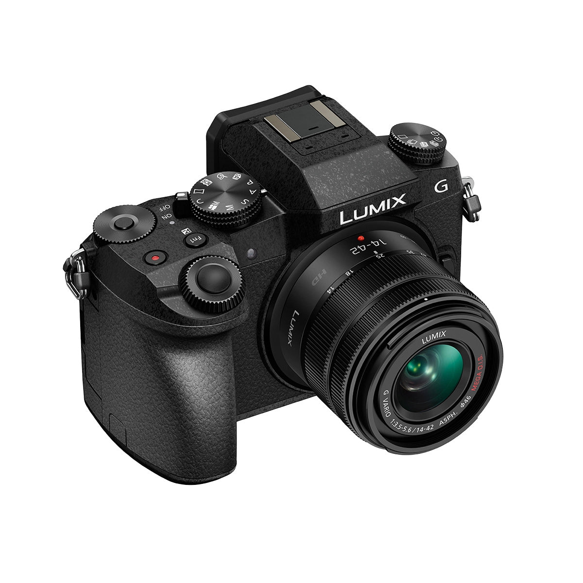 Panasonic Lumix DMC-G7K Camera with 14-42mm Lens Black top angle