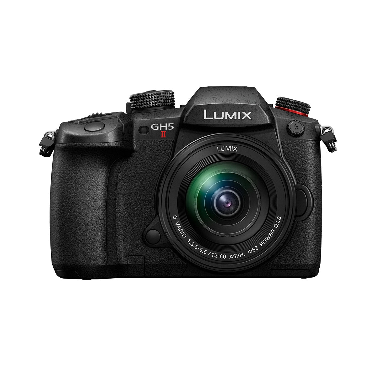 Panasonic Lumix GH5 Mark II Camera with 12-60mm F3.5-F5.6 Lens Kit front angle