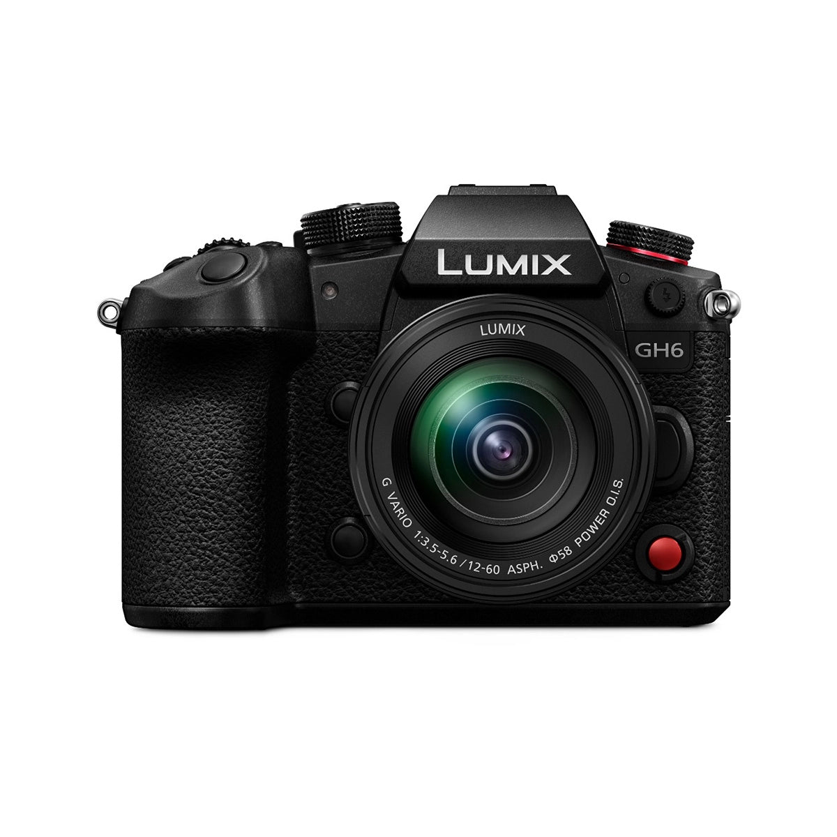 Panasonic Lumix GH6 Camera with 12-60mm f3.5-5.6 Lens Kit front angle