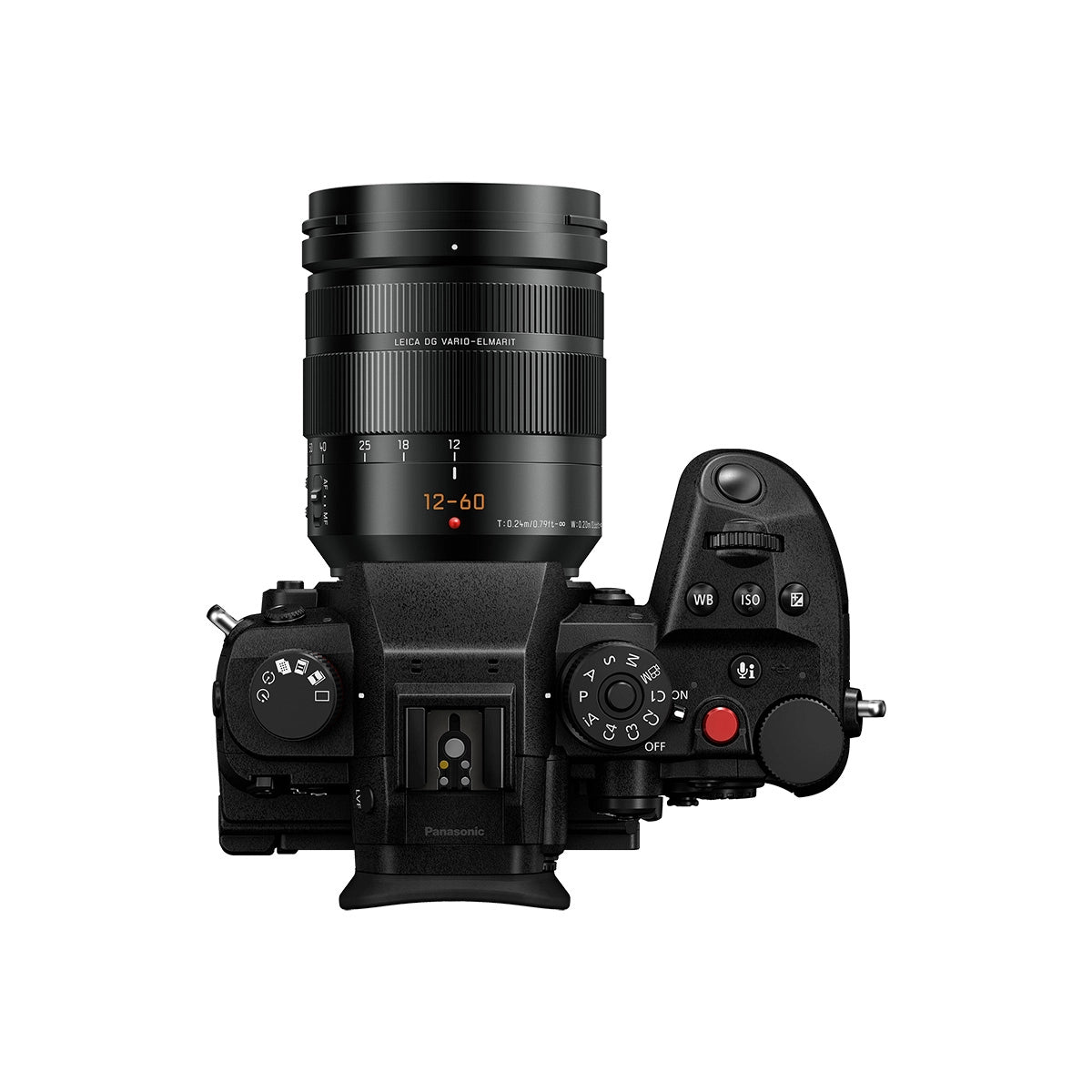 Panasonic Lumix GH7 Camera with 12-60mm Leica Lens Kit top angle