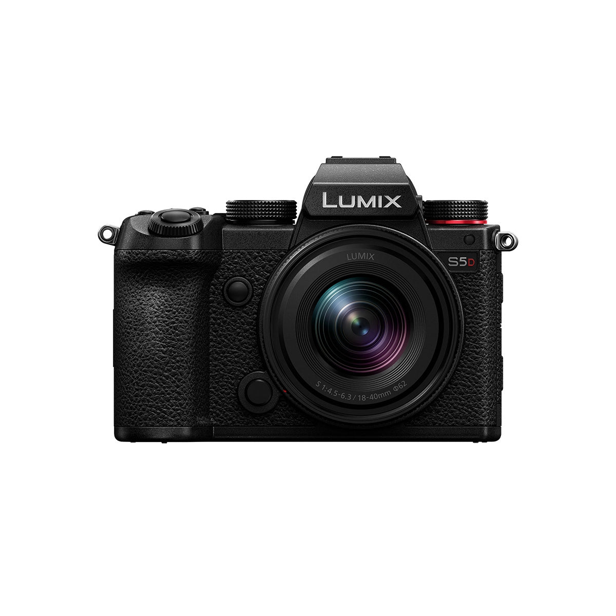 Panasonic Lumix S5D with Lumix S 18-40mm Lens front angle