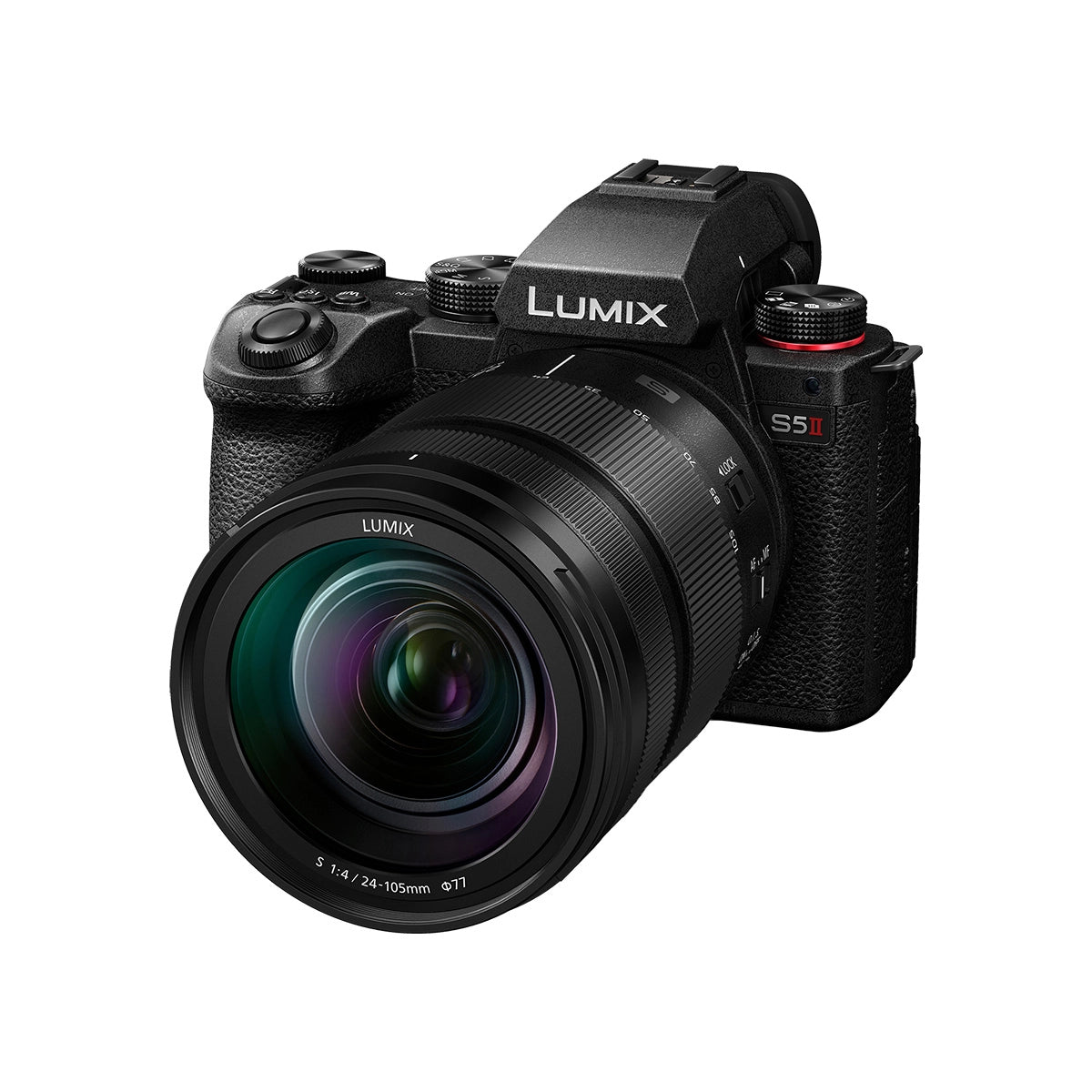 Panasonic Lumix S5II Camera with 24-105mm F4 Lens Kit front angle 2