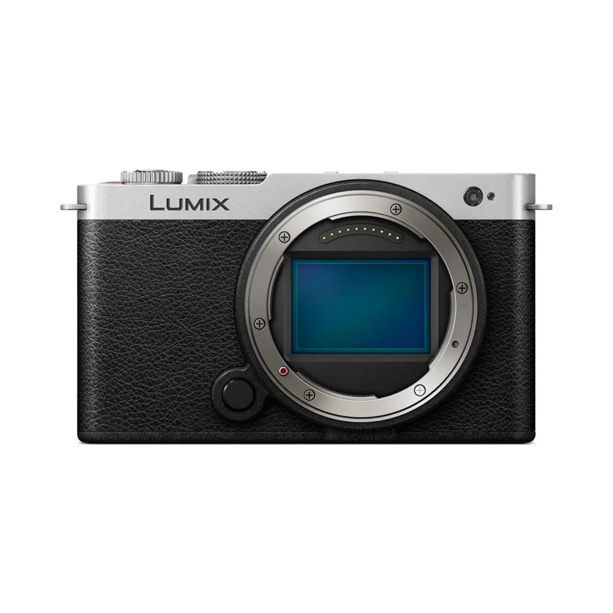 Panasonic Lumix camera body on a white background