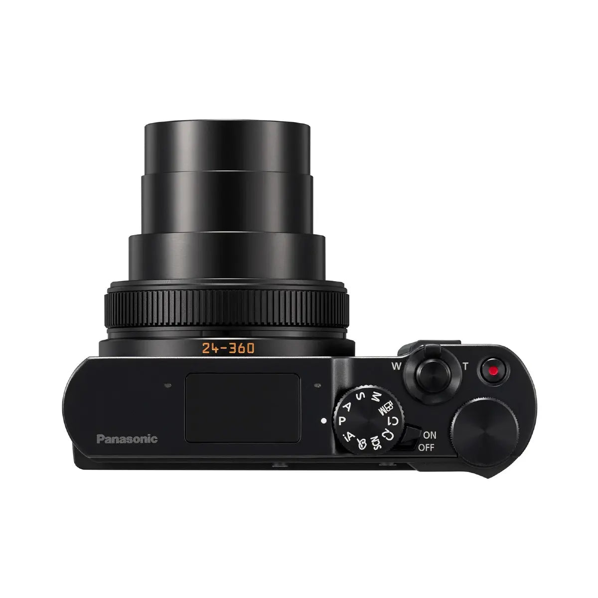 Black Panasonic camera on a white background