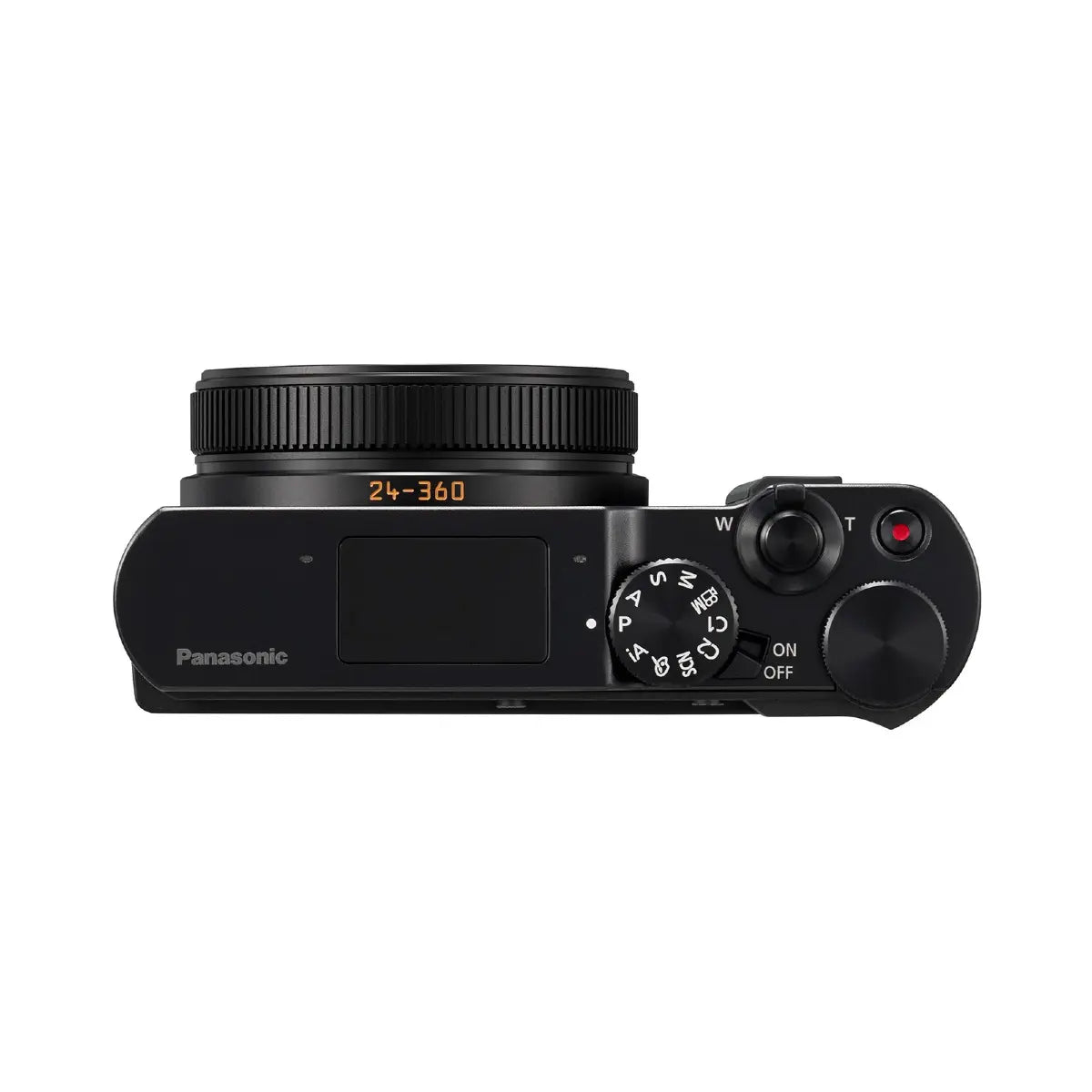 Black Panasonic camera on a white background