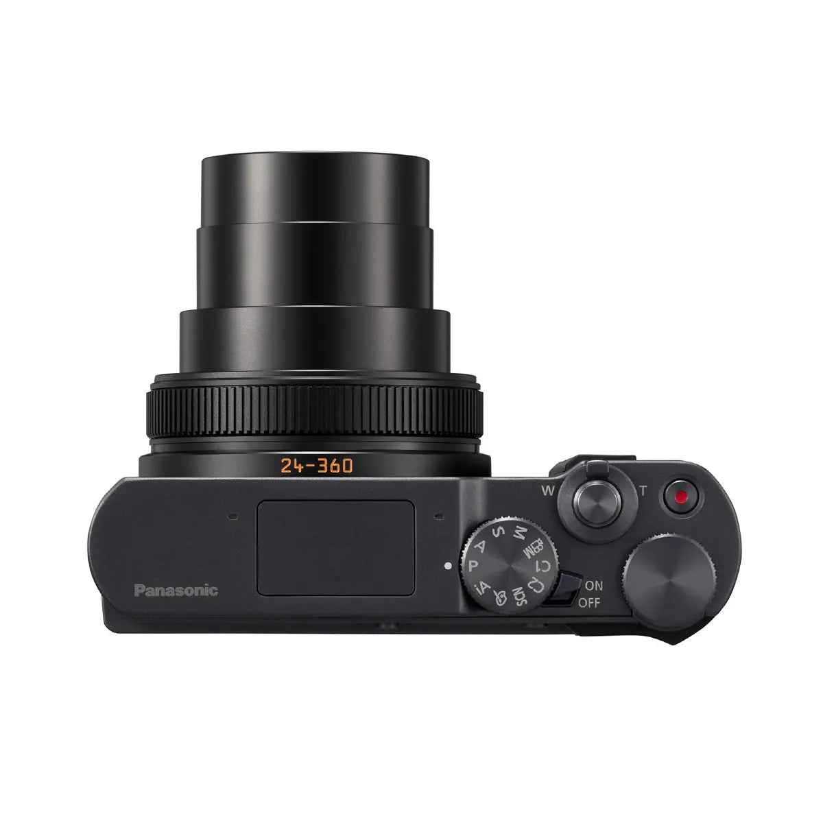 Black Panasonic camera on a white background