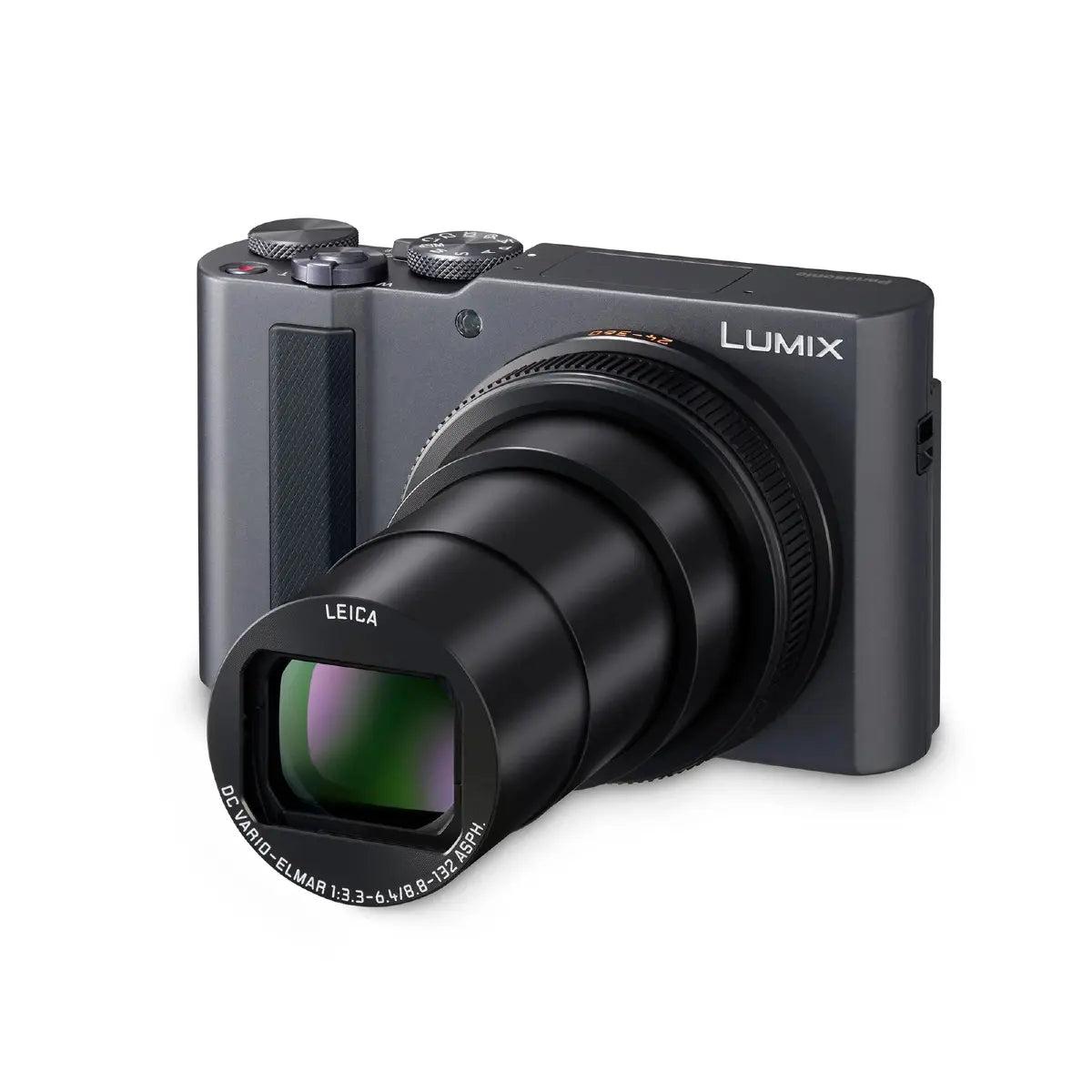Lumix camera with Leica lens on a white background