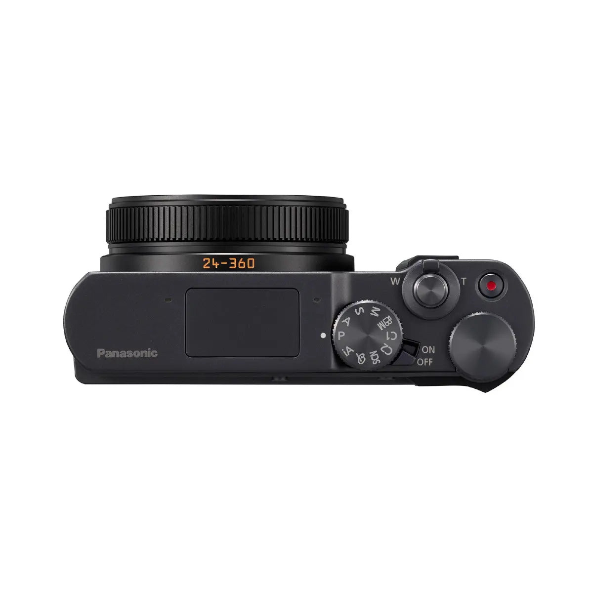 Black Panasonic camera on a white background