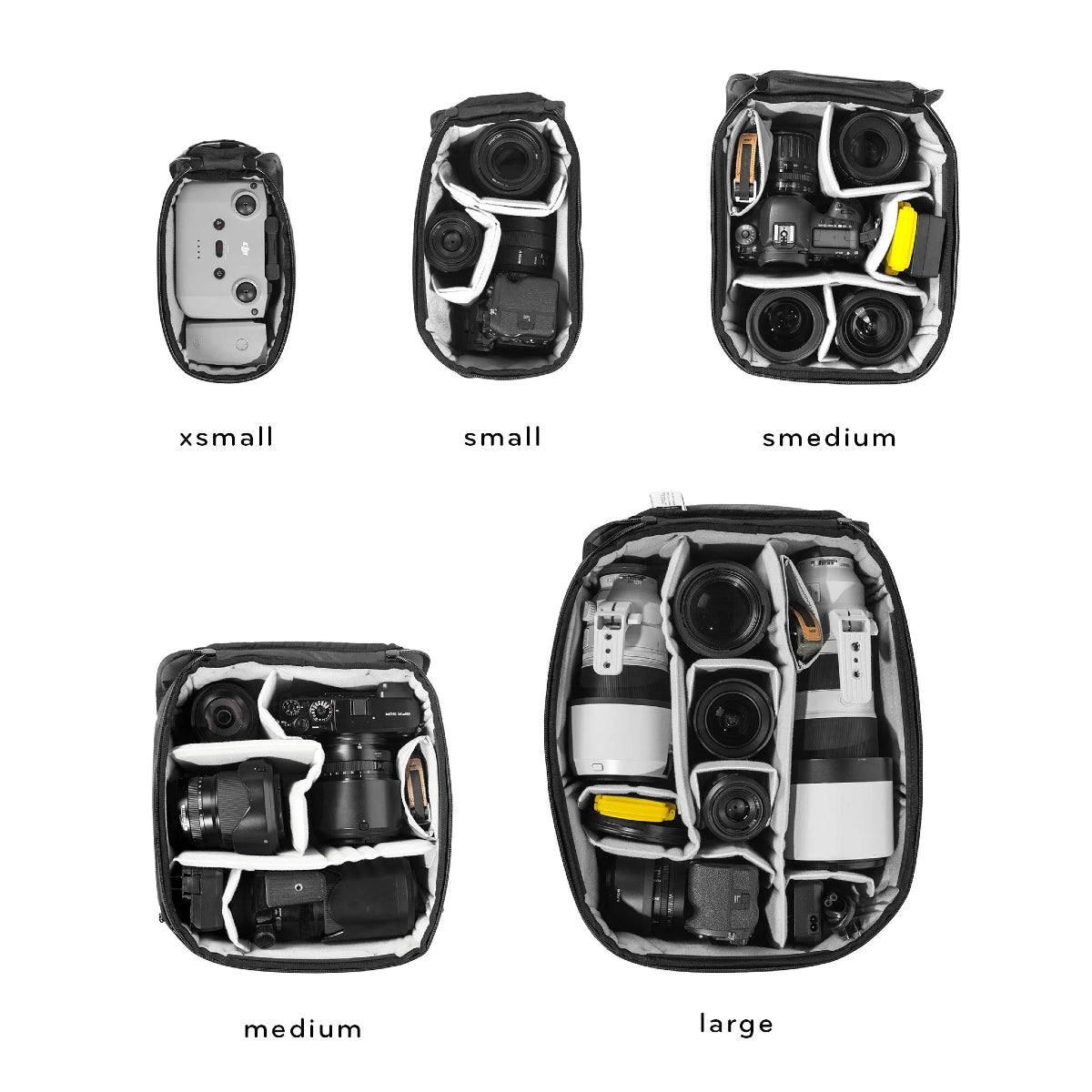 Peak Design Camera Cube V2 Large compared to other camera cube v2 sizes