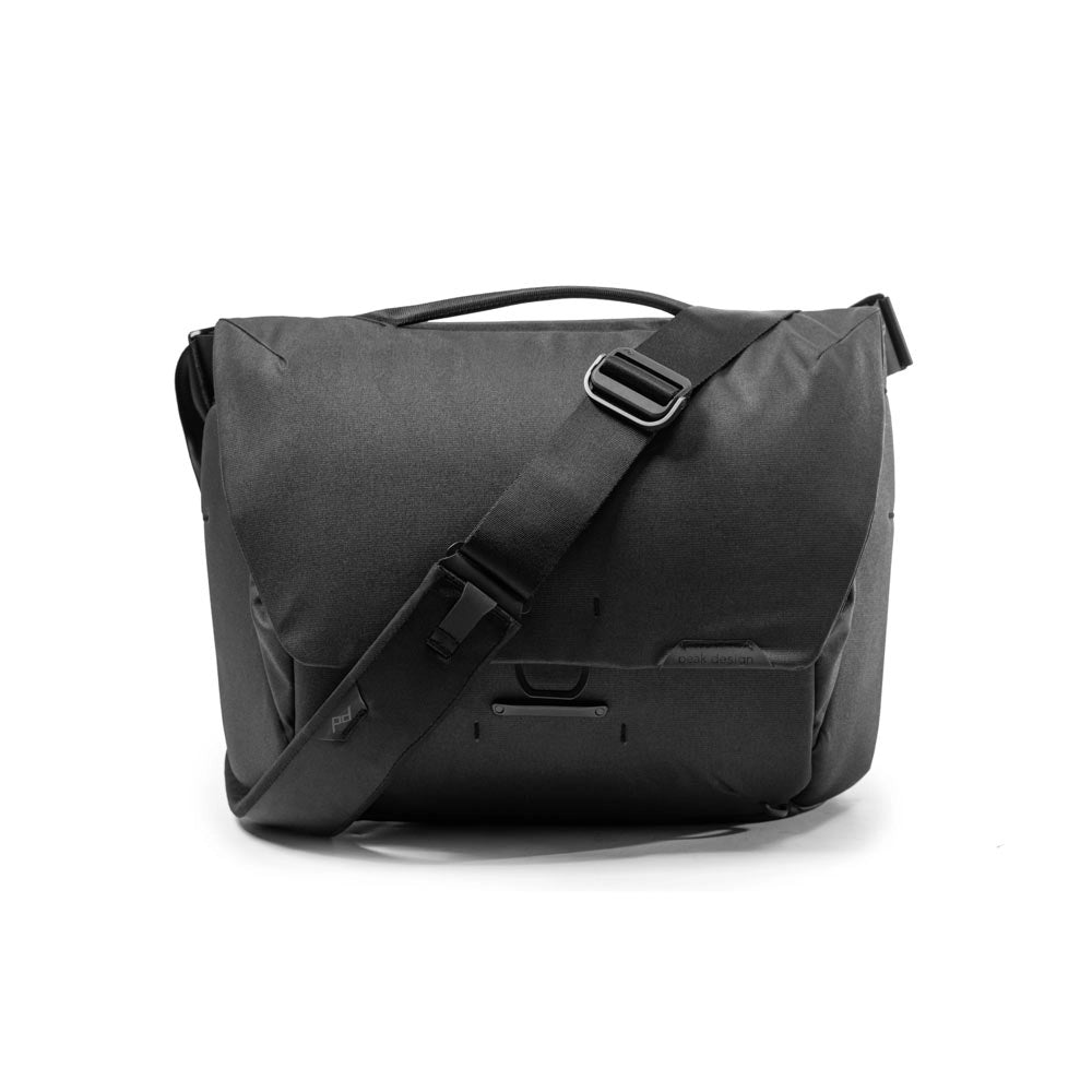 Peak Design Everyday Messenger 13L V2 Black front angle with strap attached