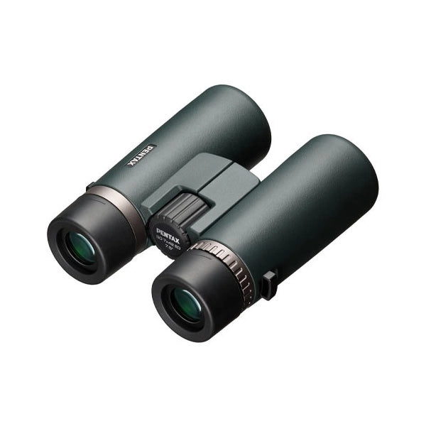 Binoculars with Pentax branding on a white background