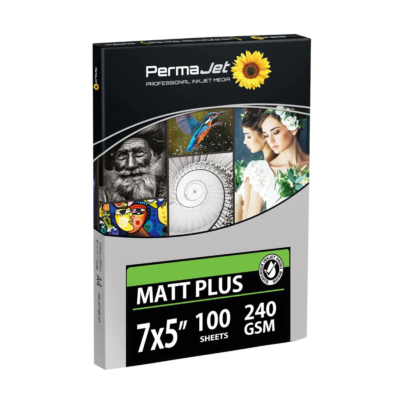 PermaJet Matt Plus photo paper packaging on a white background