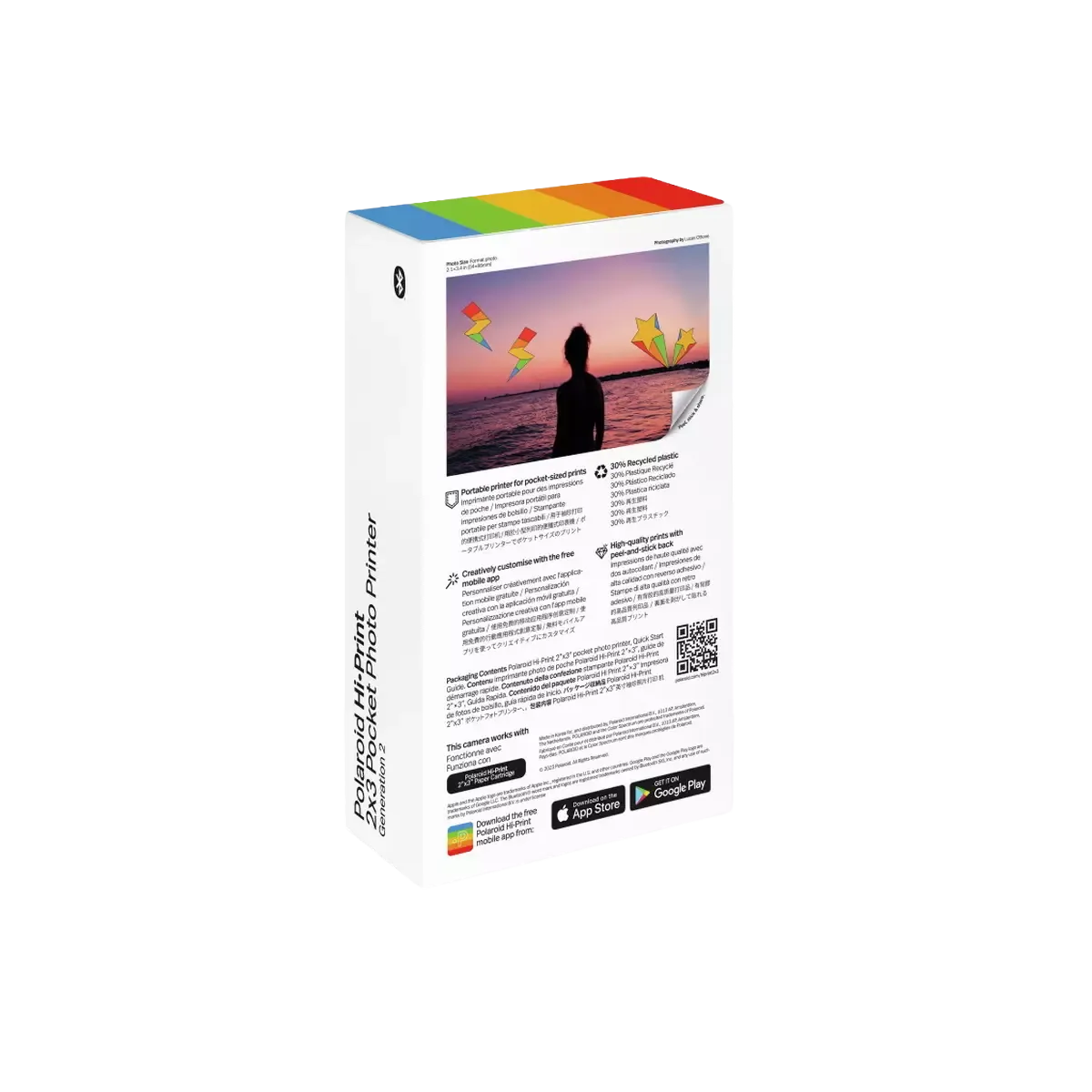 Polaroid Hi·Print 2x3 Generation 2 Pocket Photo Printer - White